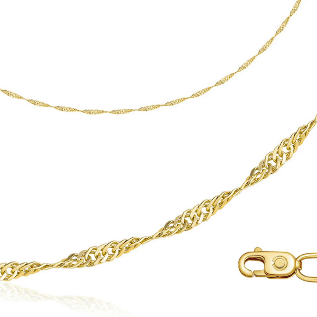 Цепь автомат из жёлтого золота, плетение "Двойное панцирное" (052753)