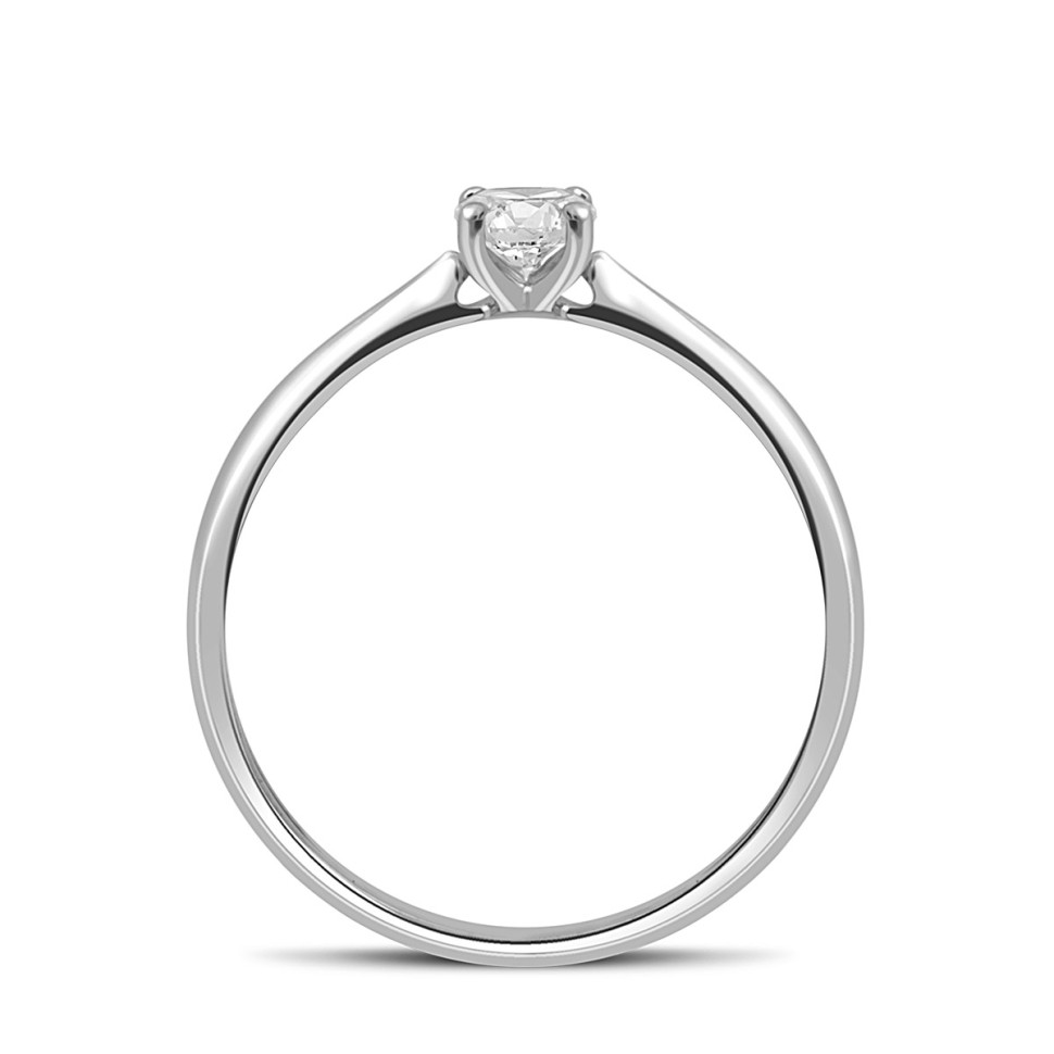 Помолвочное кольцо из белого золота с бриллиантом (051847)