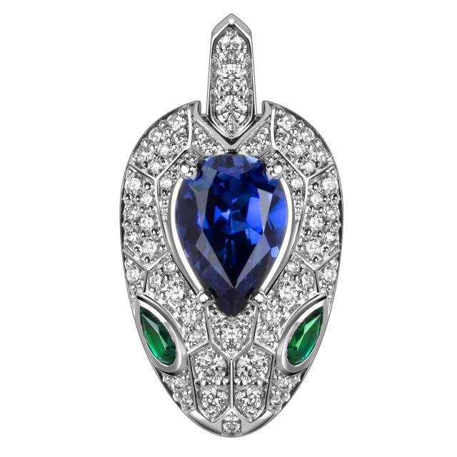 Кулон из белого золота с бриллиантами и ситаллами (061050)