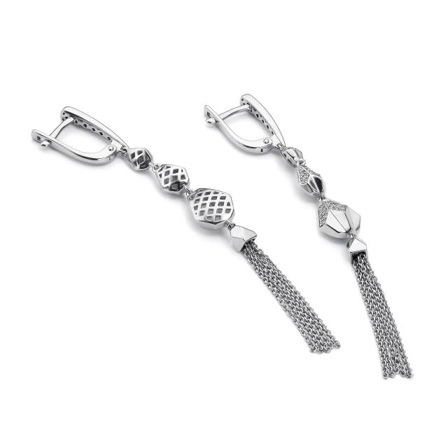 Серьги из белого золота с бриллиантами (049262)