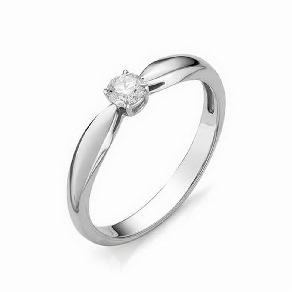 Помолвочное кольцо из белого золота с бриллиантом (030386)