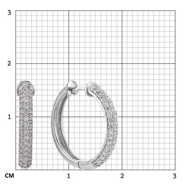 Серьги конго из белого золота с бриллиантами (054165)