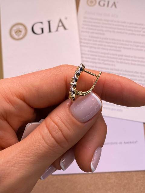 Серьги из жёлтого золота с бриллиантами (051319)