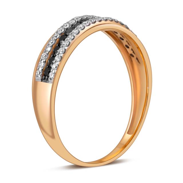 Кольцо из красного золота с бриллиантами (054199)