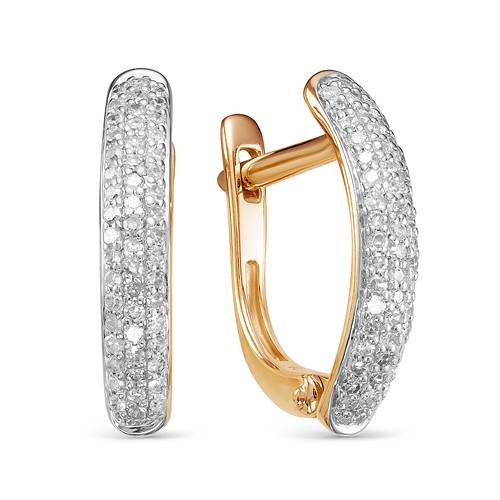 Серьги из комбинированного золота с бриллиантами (043830)