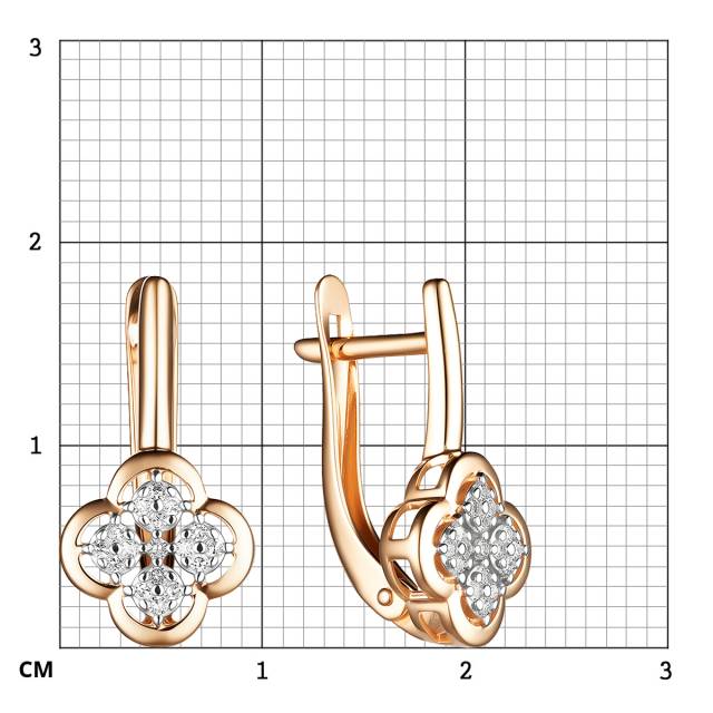 Серьги из красного золота с бриллиантами (059619)