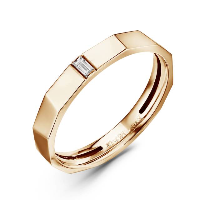 Кольцо из красного золота с бриллиантами (060120)