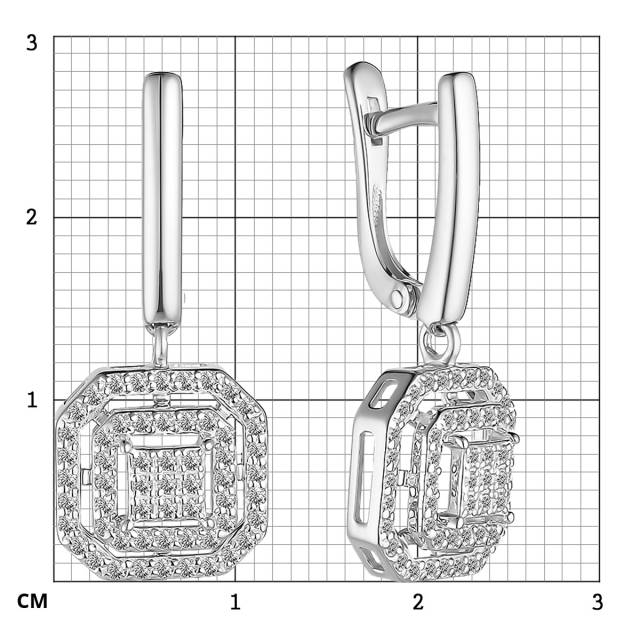 Серьги из белого золота с бриллиантами (060595)