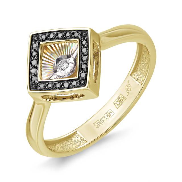 Кольцо из жёлтого золота с бриллиантами (062615)