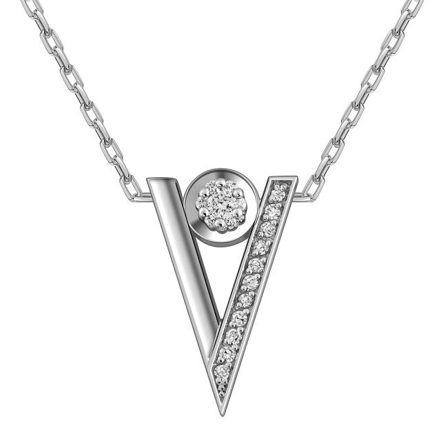 Колье из белого золота с бриллиантами (060476)