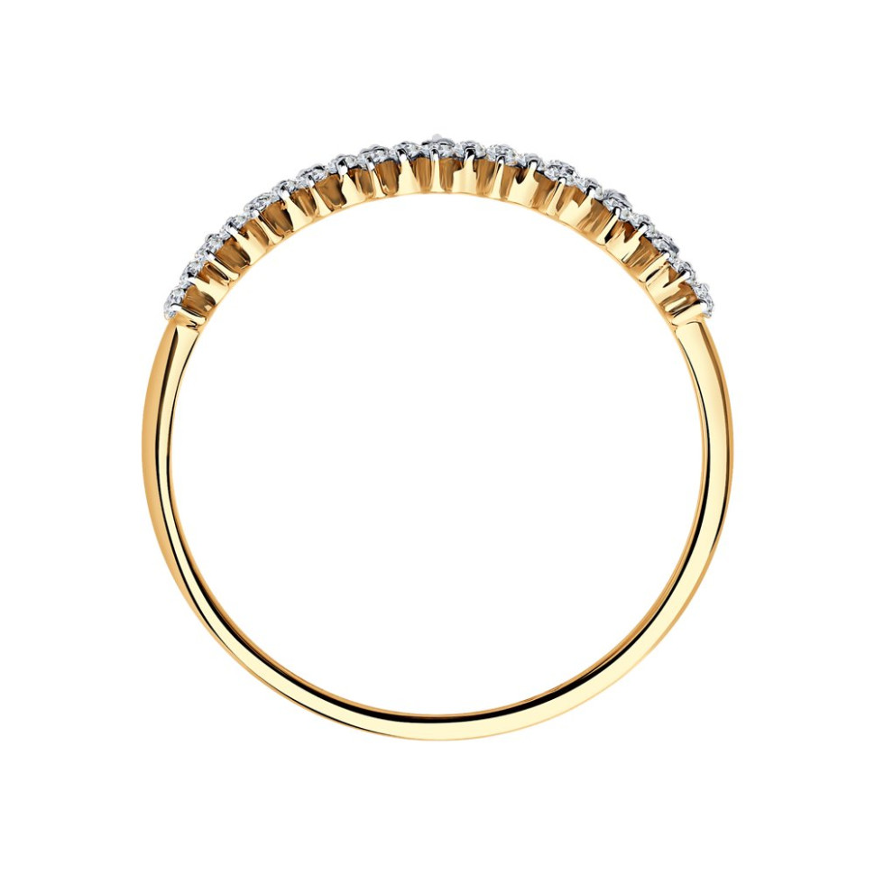 Кольцо из красного золота с бриллиантами (046770)