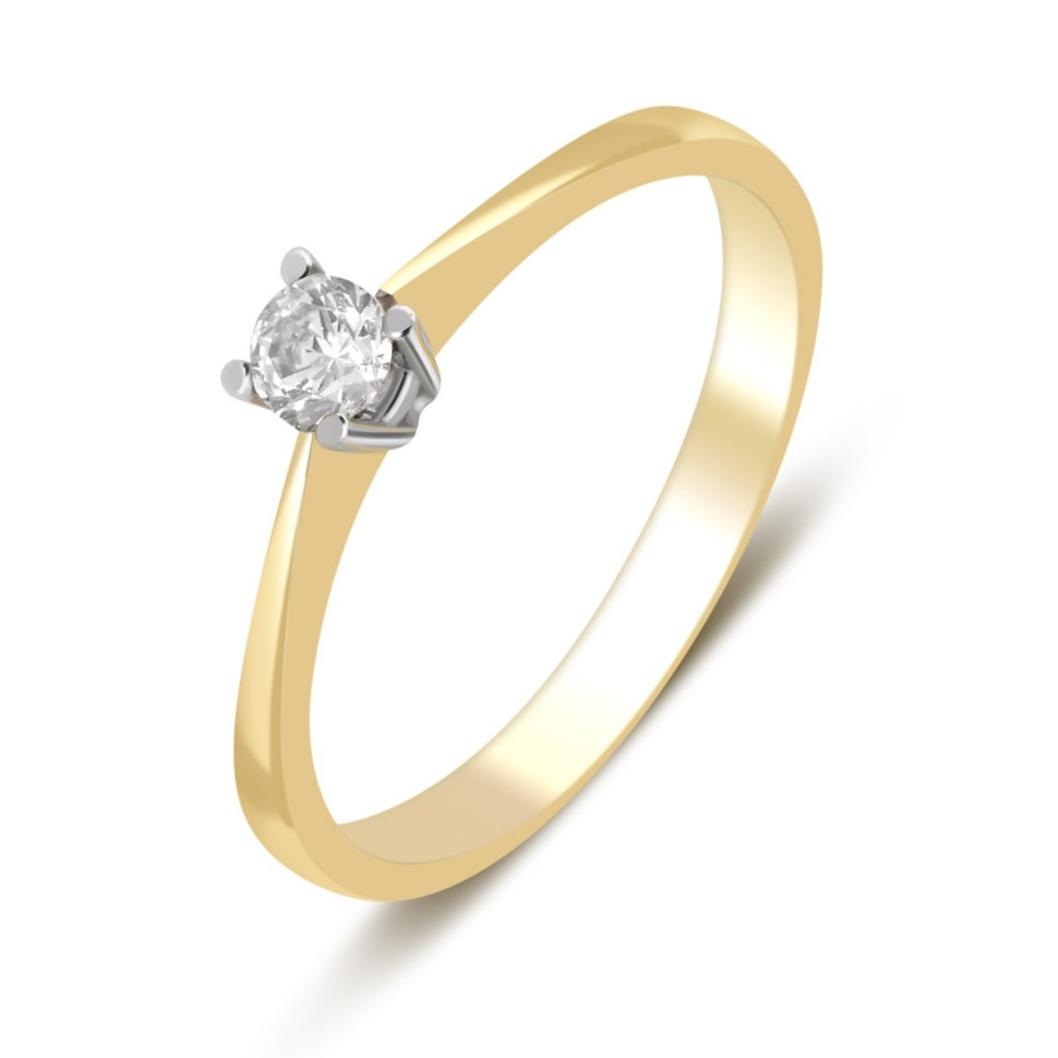 Помолвочное кольцо из жёлтого золота с бриллиантом (027362)