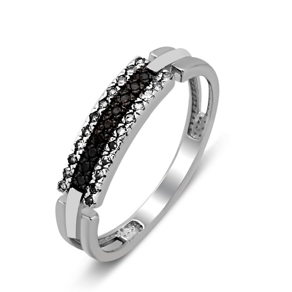 Кольцо из белого золота с бриллиантами (028513)