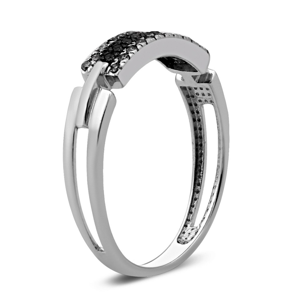 Кольцо из белого золота с бриллиантами (028513)