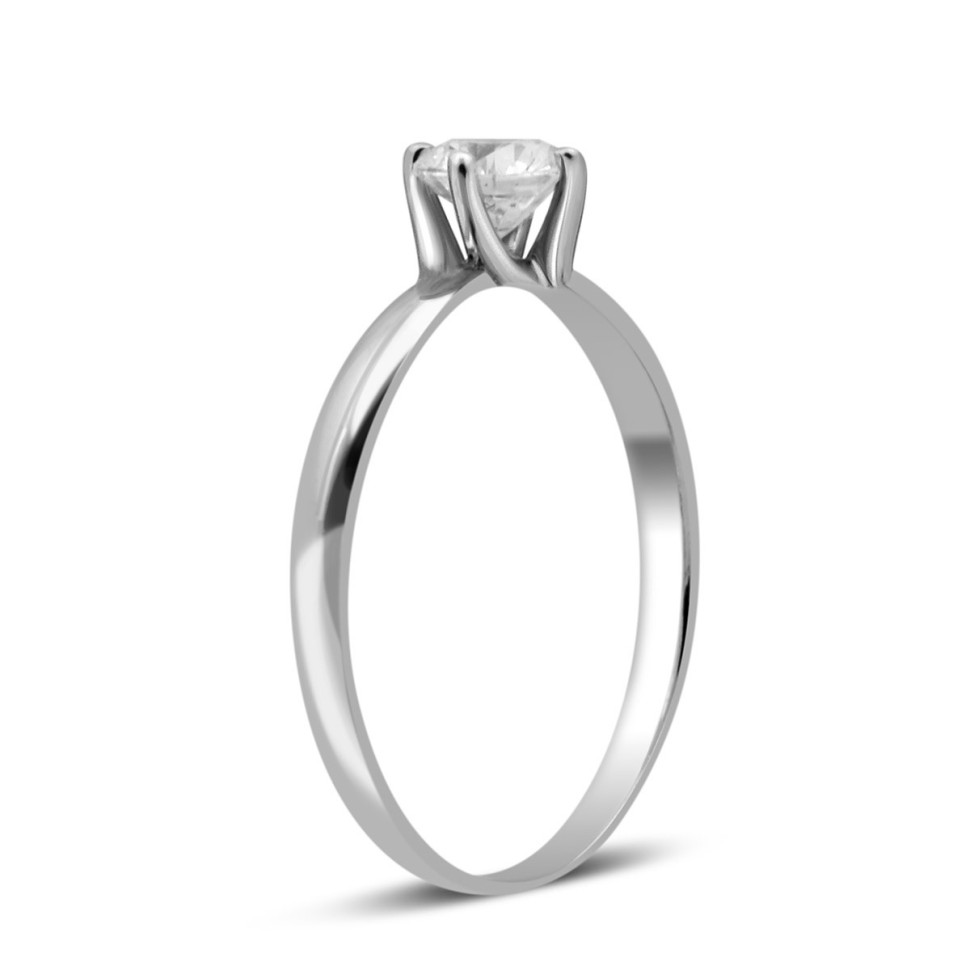 Помолвочное кольцо из белого золота с бриллиантом (027748)