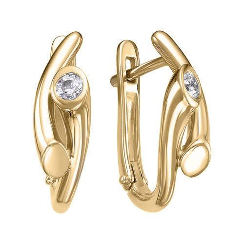Серьги из красного золота с бриллиантами (040000)