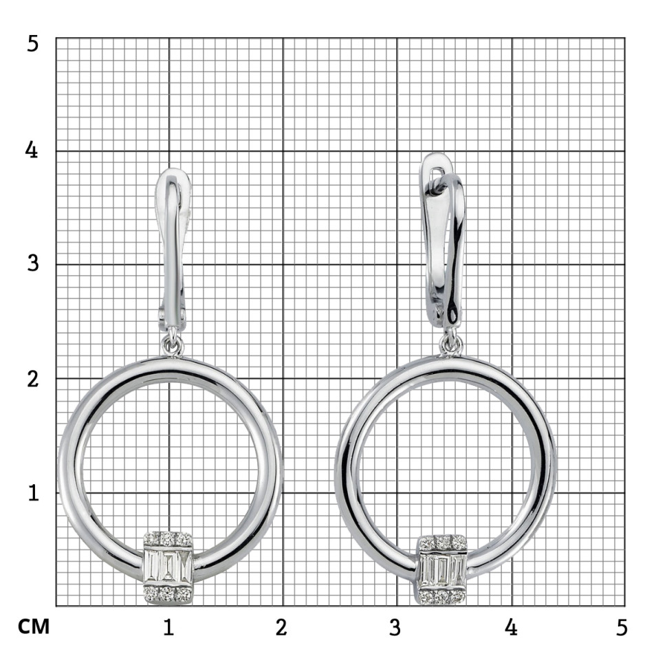 Серьги из белого золота с бриллиантами (050658)