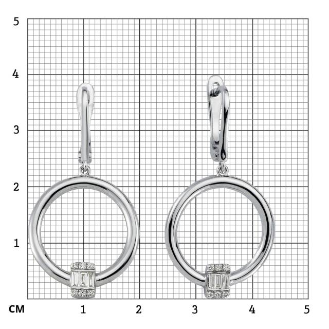 Серьги из белого золота с бриллиантами (050658)
