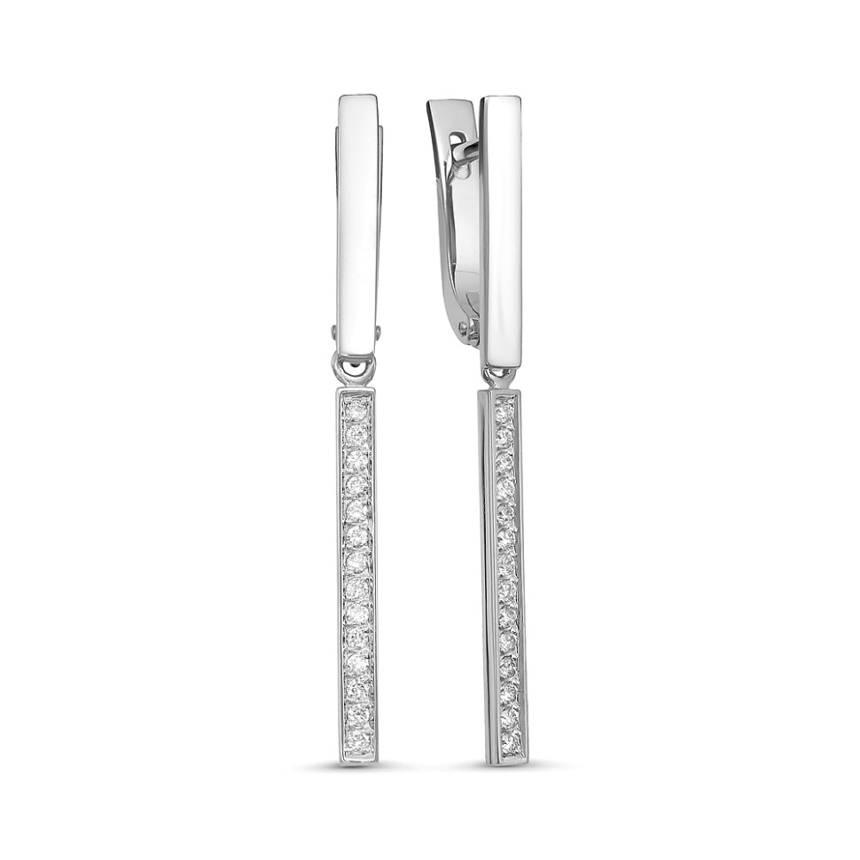 Серьги из белого золота с бриллиантами (047462)