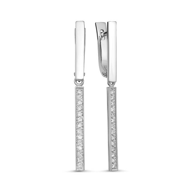 Серьги из белого золота с бриллиантами (047462)