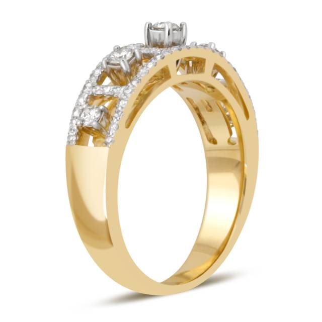 Кольцо из жёлтого золота с бриллиантами (039647)