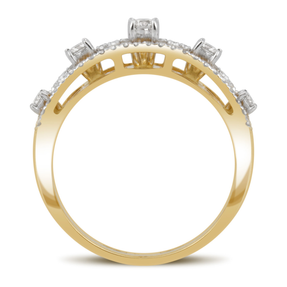 Кольцо из жёлтого золота с бриллиантами (039647)