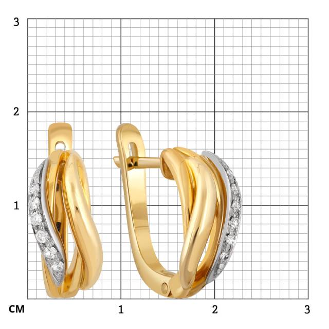 Серьги из жёлтого золота с бриллиантами (043001)