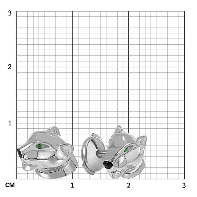 Серьги из белого золота с цирконами (060531)