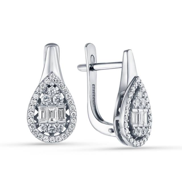 Серьги из белого золота с бриллиантами (060460)