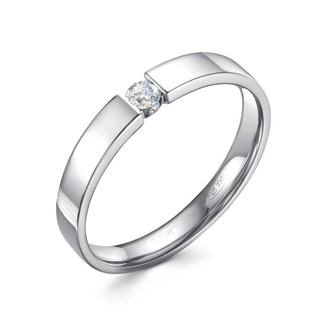 Помолвочное кольцо из платины с бриллиантом (058012)