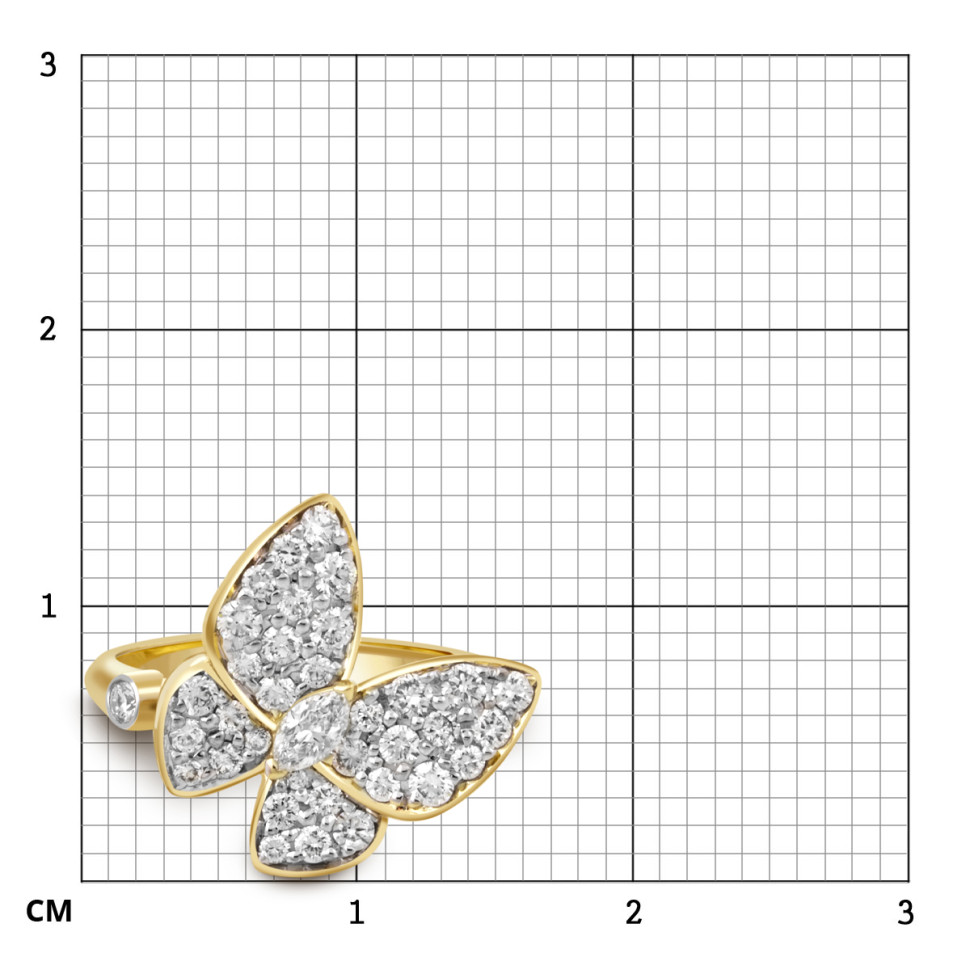 Кольцо из жёлтого золота с бриллиантами 