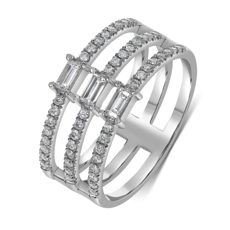 Кольцо из белого золота с бриллиантами  (058636)