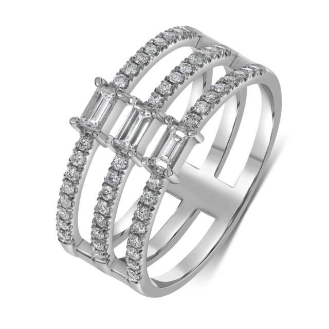 Кольцо из белого золота с бриллиантами  (058636)