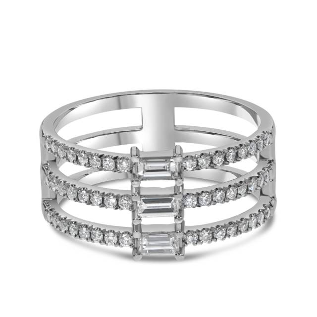 Кольцо из белого золота с бриллиантами (058636)