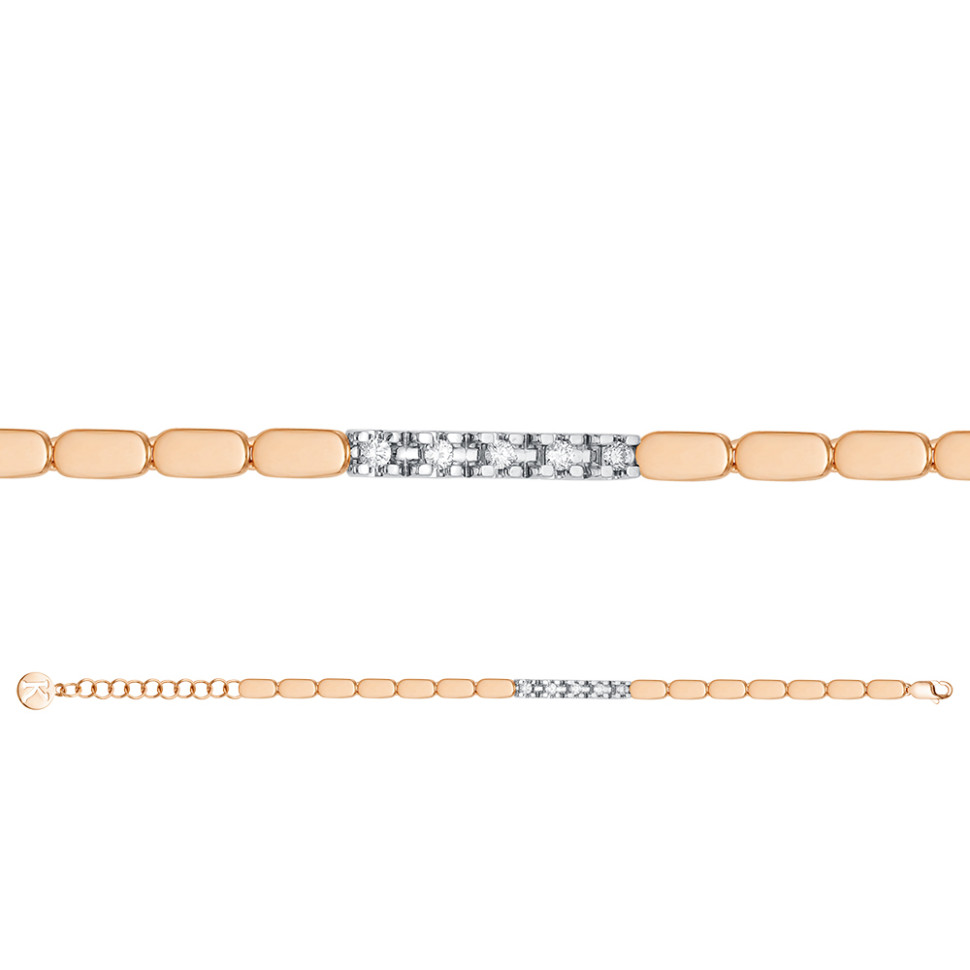 Браслет из комбинированного золота с бриллиантами (050511)