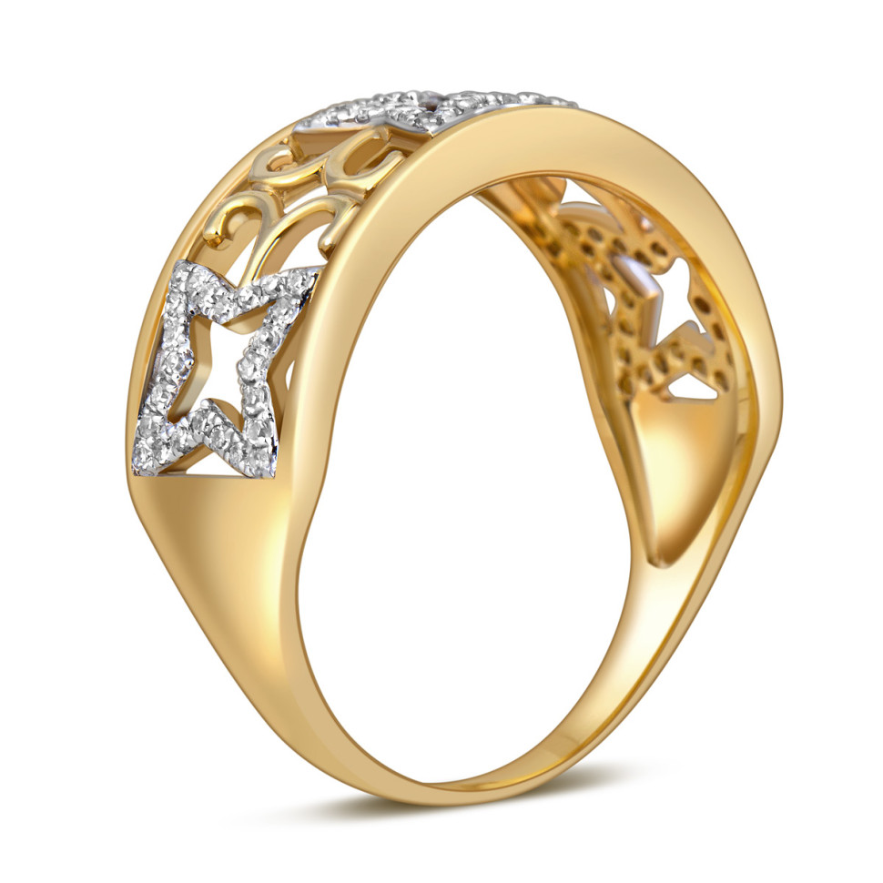 Кольцо из жёлтого золота с бриллиантами (010731)