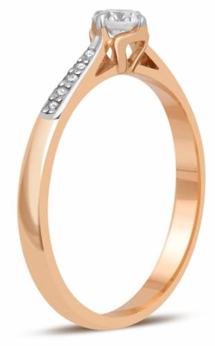 Помолвочное кольцо из красного золота с бриллиантами 16.5