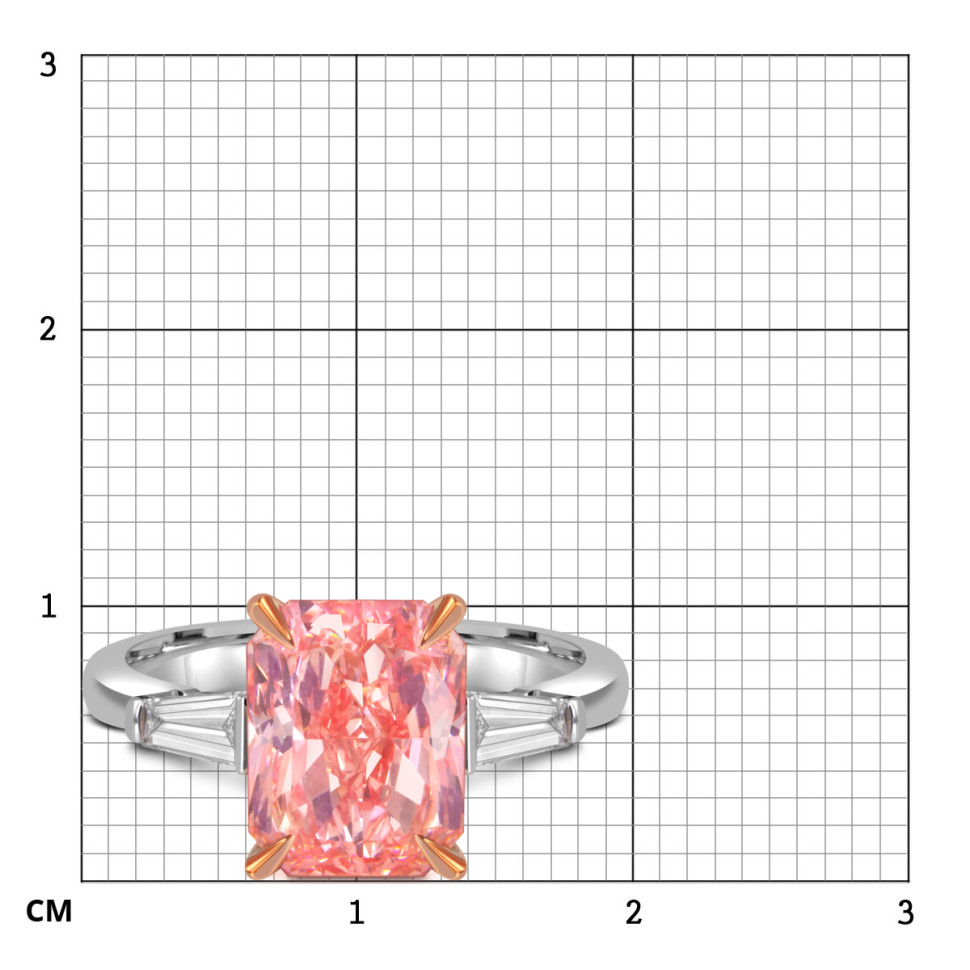 Помолвочное кольцо из белого золота с розовым бриллиантом (058377)