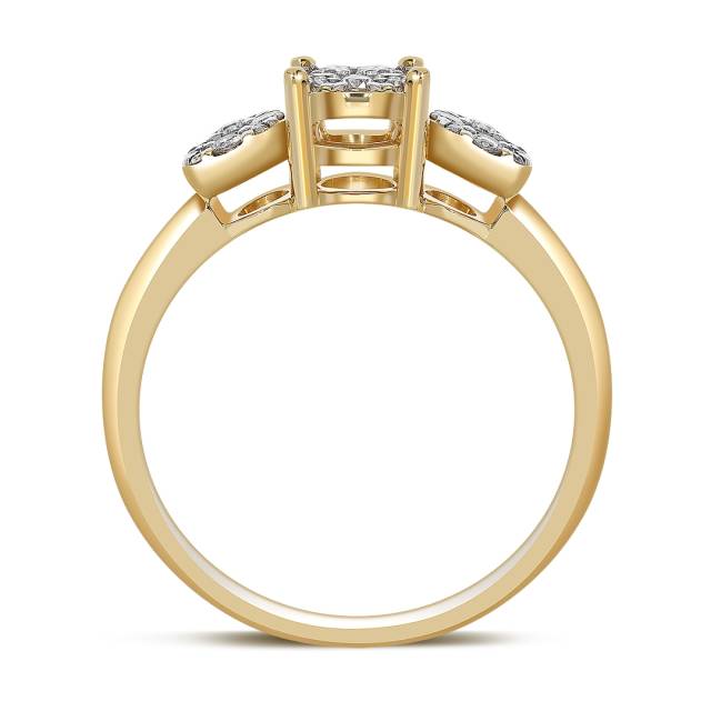 Кольцо из жёлтого золота с бриллиантами (039641)