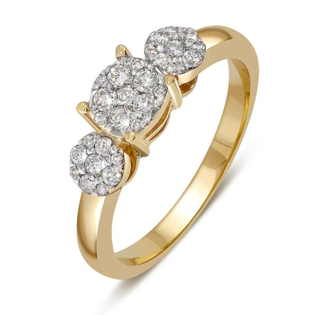 Кольцо из жёлтого золота с бриллиантами (039641)