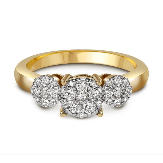 Кольцо из жёлтого золота с бриллиантами (039641)