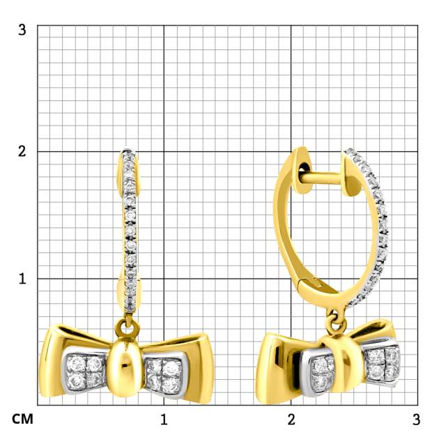 Серьги из жёлтого золота с бриллиантами (012460)