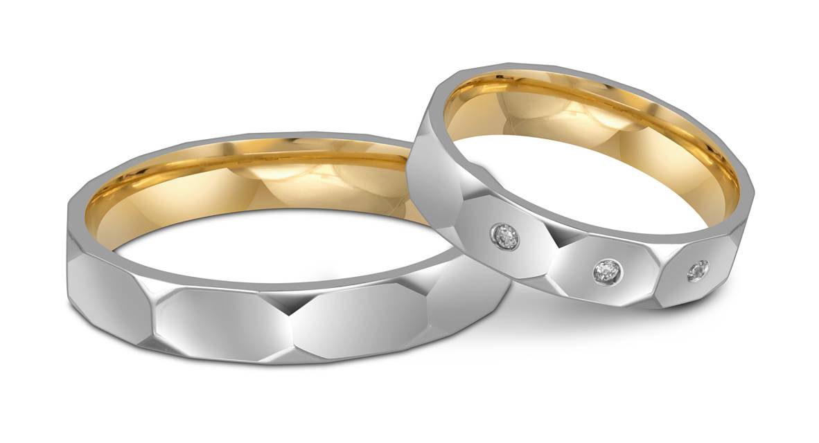 Обручальное кольцо из комбинированного золота Tiamo (054892)
