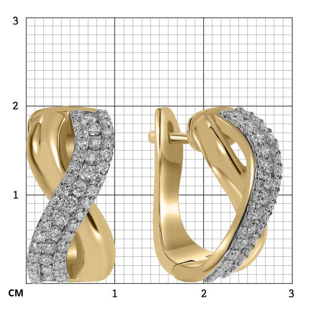 Серьги из жёлтогого золота с бриллиантами  (059168)