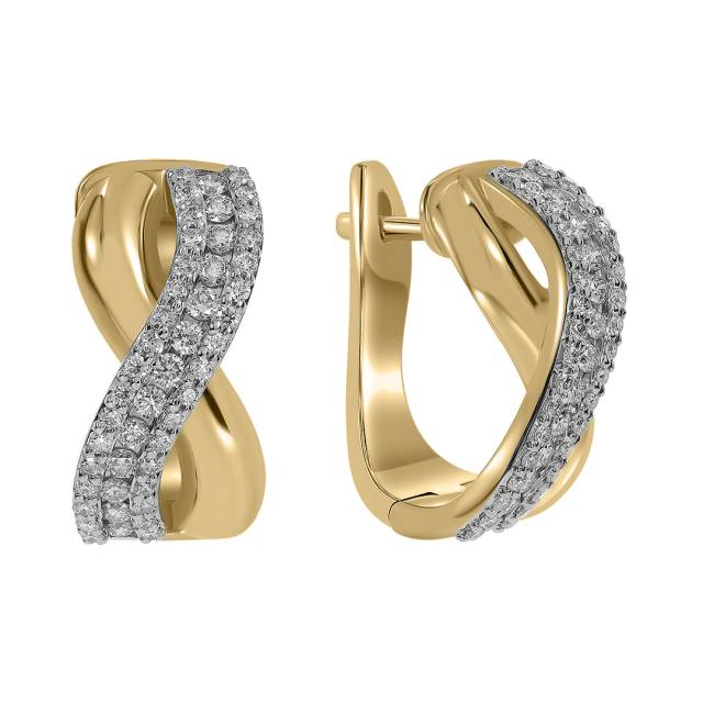 Серьги из жёлтогого золота с бриллиантами  (059168)