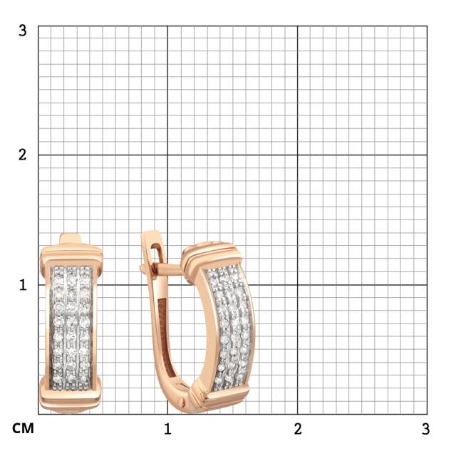 Серьги из красного золота с бриллиантами (024034)