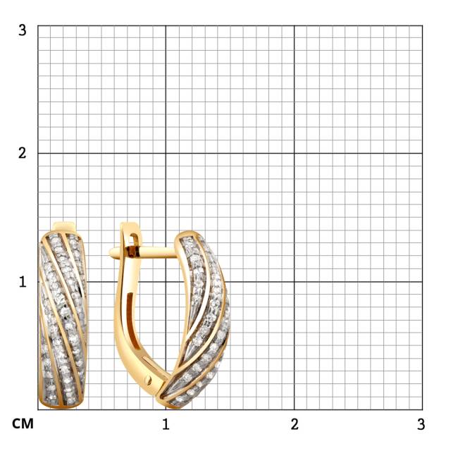 Серьги из жёлтого золота с бриллиантами (024135)