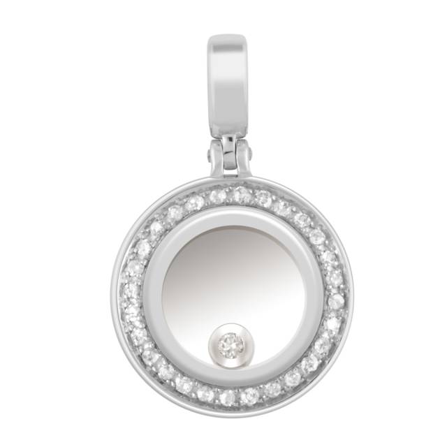 Кулон из белого золота с бриллиантами (039721)