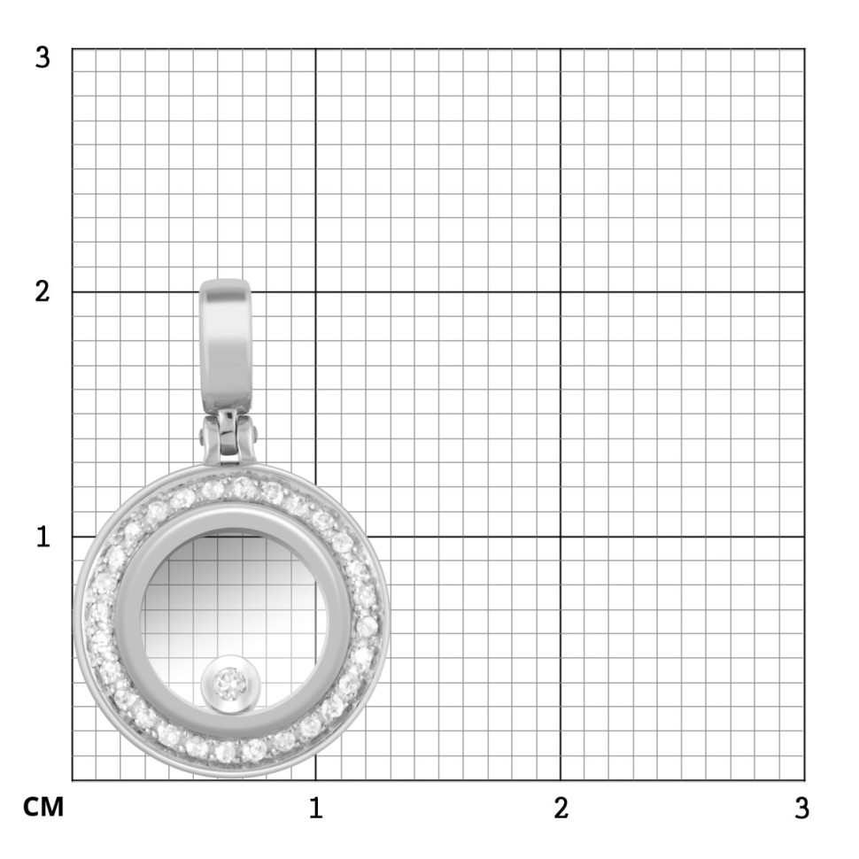 Кулон из белого золота с бриллиантами (039721)