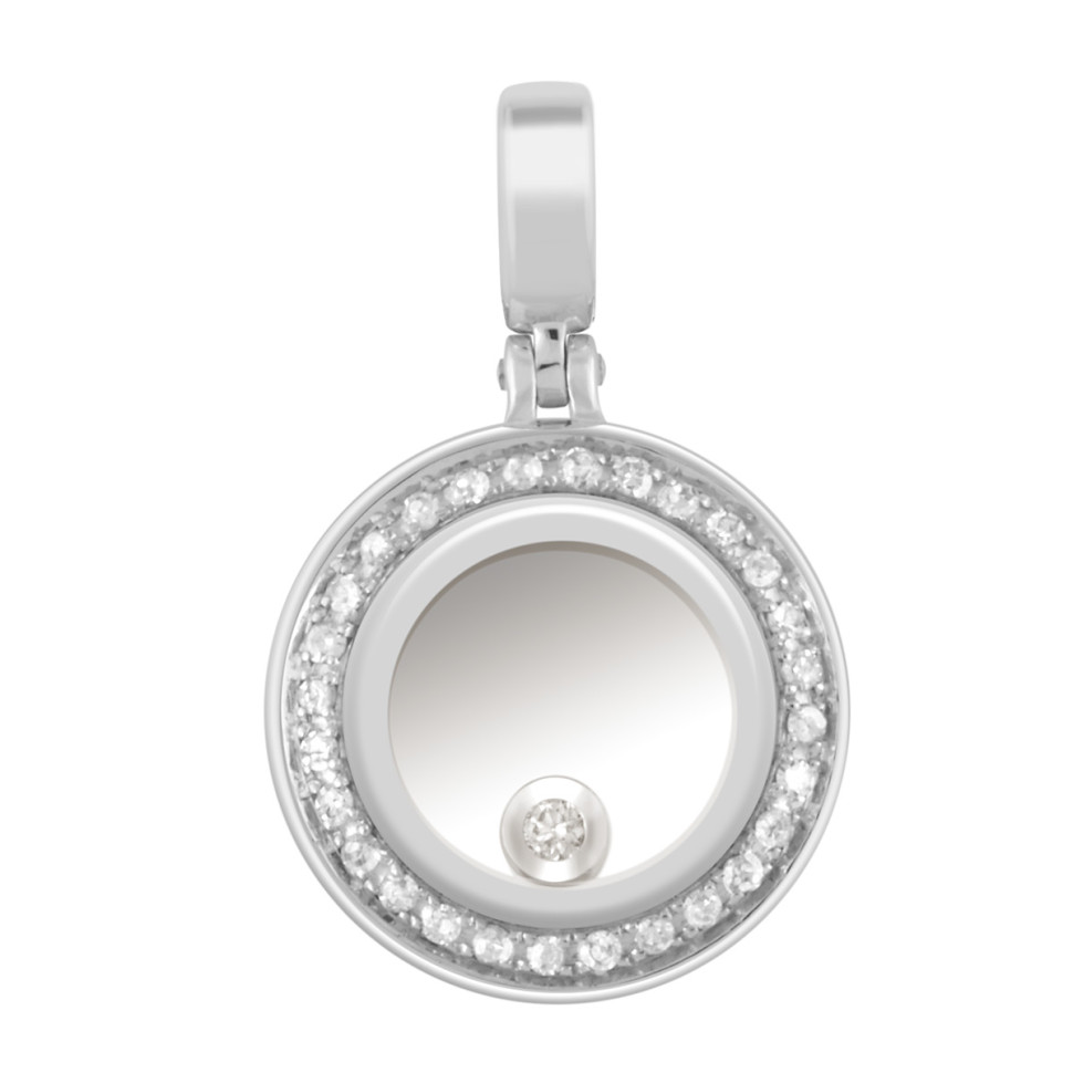 Кулон из белого золота с бриллиантами (039721)